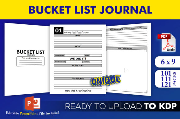Download Bucket List Journal | KDP Interior - Bucket list journal Collection
