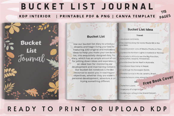 Download Bucket List Journal | KDP Interior - Bucket list journal Collection