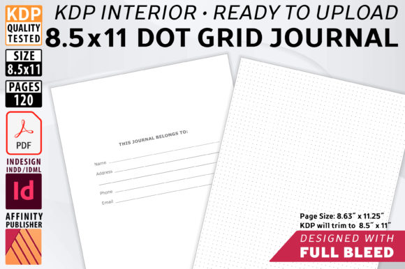 Download 8.5 X 11 Dot Grid Journal with Bleed - Premium Resources