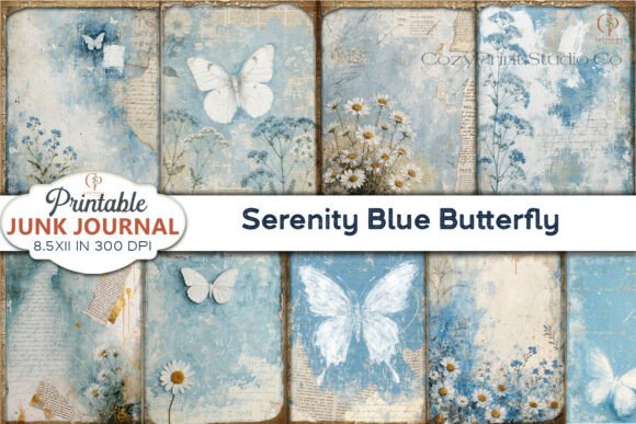 Download Serenity Blue Butterfly Junk Journal - Butterfly junk journal Collection