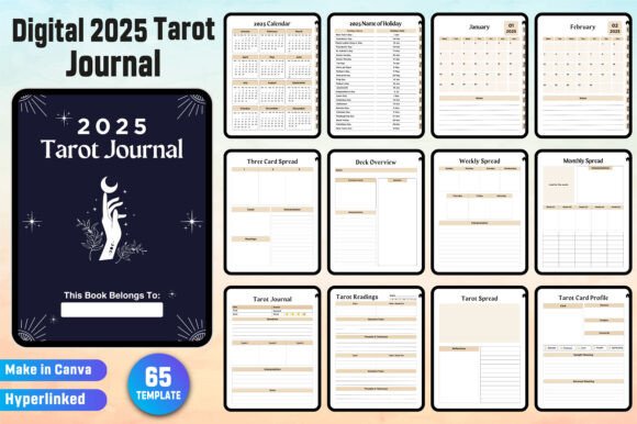 Download Digital 2025 Tarot Journal Canva Kdp - Premium Resources