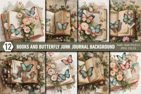 Download Books and Butterfly Junk Journal Pages - Butterfly junk journal Collection