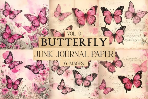 Download Butterfly Junk Journal Paper Vol. 9 - Butterfly junk journal Collection