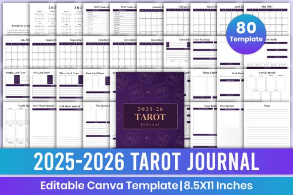 Download 2025-2026 Tarot Journal Canva Kdp - Premium Resources